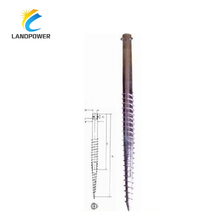 China Factory Customized Hot Dipped Galvanized Steel Q235 Solar Screw Pile Earth Ground Anchor Screw