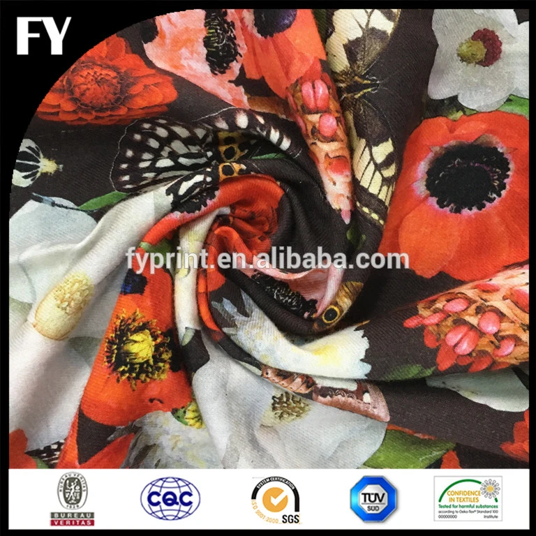 Chinese custom digital printed modal fabric with reliable quality
