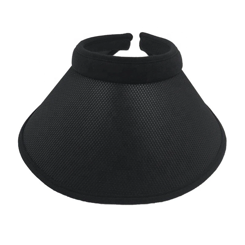 Chinese factory custom make polyester light weight breathable wide brim sun proof visor