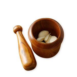 Chinese High Quality Wooden Mortar &amp; Pestle Grinding Bowl Set