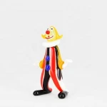 Christmas Holiday Decoration Lampwork Handblow Glass Clowns Statues Figurines