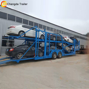 Car Carrier Trailer With Used Cars For Sale On Bunk Platform Stock Photo Alamy