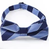 Classic Bowtie Blue Stripe Jacquard Microfiber Self Tied Bow Ties for Kids and Children