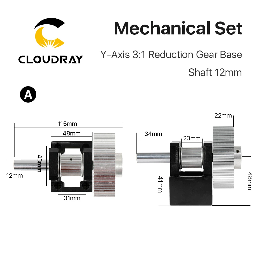 Cloudray Laser Machine Parts 3:1 Reduction Gear Box