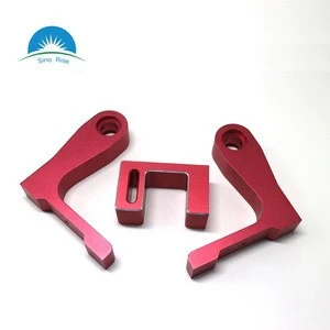 CNC Aluminum lever with red anodize  mechanical parts fabrication services cnc mechanical parts