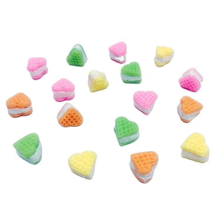 Colorful 3D Handmade Clay Miniature Food Heart Cake for DIY Dollhouse Accessories