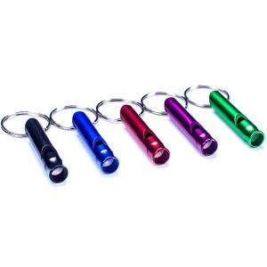 Colorful Hiking Camping Aluminum Survival Whistle with Key Chain Emergency Whistles