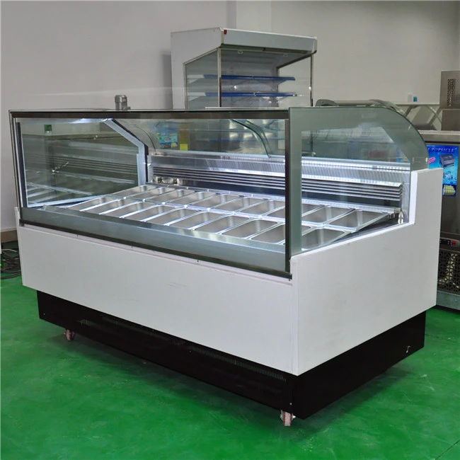 Commerical italian stainless steel popsicle ice cream display showcase in 1600mm length