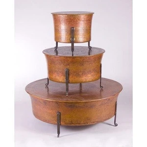 Copper antique fire pit assorted sizes with cover tray