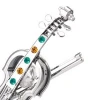 Crystocraft Chrome Plated Metal Crystal Violin Decorated with Crystals from Swarovski Home Decor figurine
