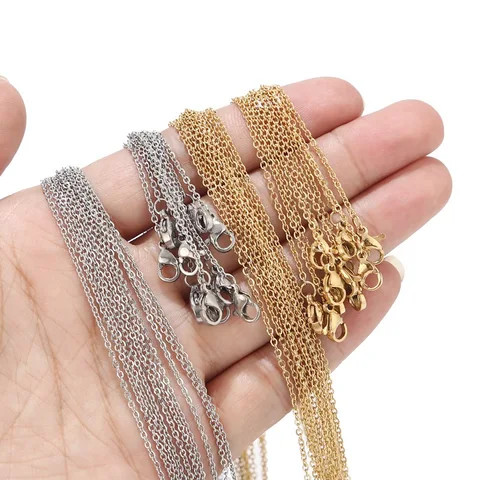Custom Factory Price Wholesale stainless steel Chains Cross Chain Necklace Lobster Clasps DIY O Necklace Chains