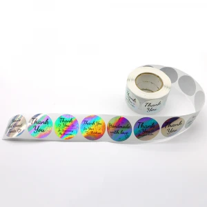Custom Label Roll Printing Packaging Thank You Stickers Labels Waterproof Colorful Bake Seal Stickers