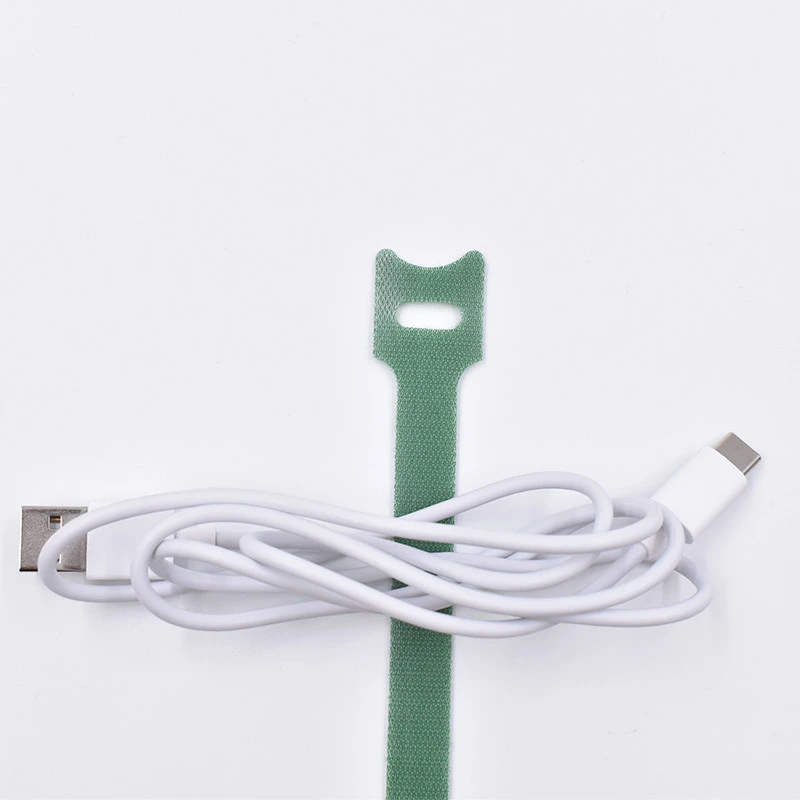 Custom logo fastener strap hook and loop cable tie
