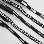 Custom Logo Soft Black Jacquard Elastic High Strength Webbing For Sports Wear