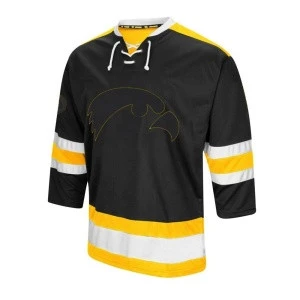 Custom Made Tackle Twill Ice Hockey Jerseys Embroidered &amp; Sublimation Printed Hockey Uniforms