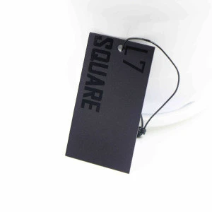 Custom New Design  Luxury Black  Card  Paper  Clothing Hangtags In Garment Tags With  String  For Jeans  Manufacture