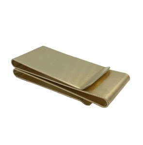 Custom OEM Gold Plated Sheet Metal Spring Steel / Copper Money Clip