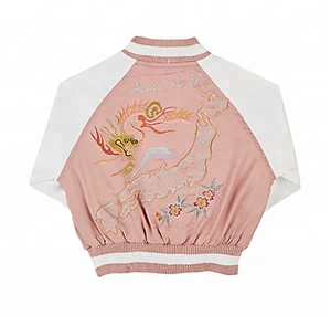 Custom Pink Bomber Jacket Embroidery Baby Bomber Jacket Wholesale