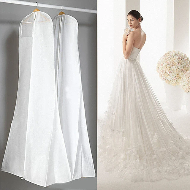 Custom printed extra long bridal  wedding dress cover garment bag for long dresses
