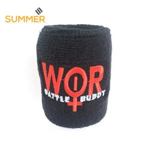 Custom Sport Running Yoga Headband Elastic Cotton Wristband Terry Cloth Fabric Head Sweat Band Design Embroidered Logo Sweatband
