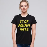 Custom Stop Asia Hate Screen Printing Cotton Tshirt