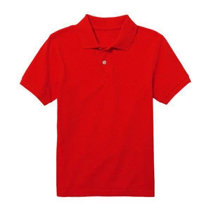 Custom summer plain solid color 100% cotton jersey kids school uniform
