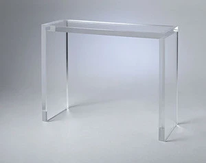 Custom Thick Acrylic Rectangular Solid Console Table