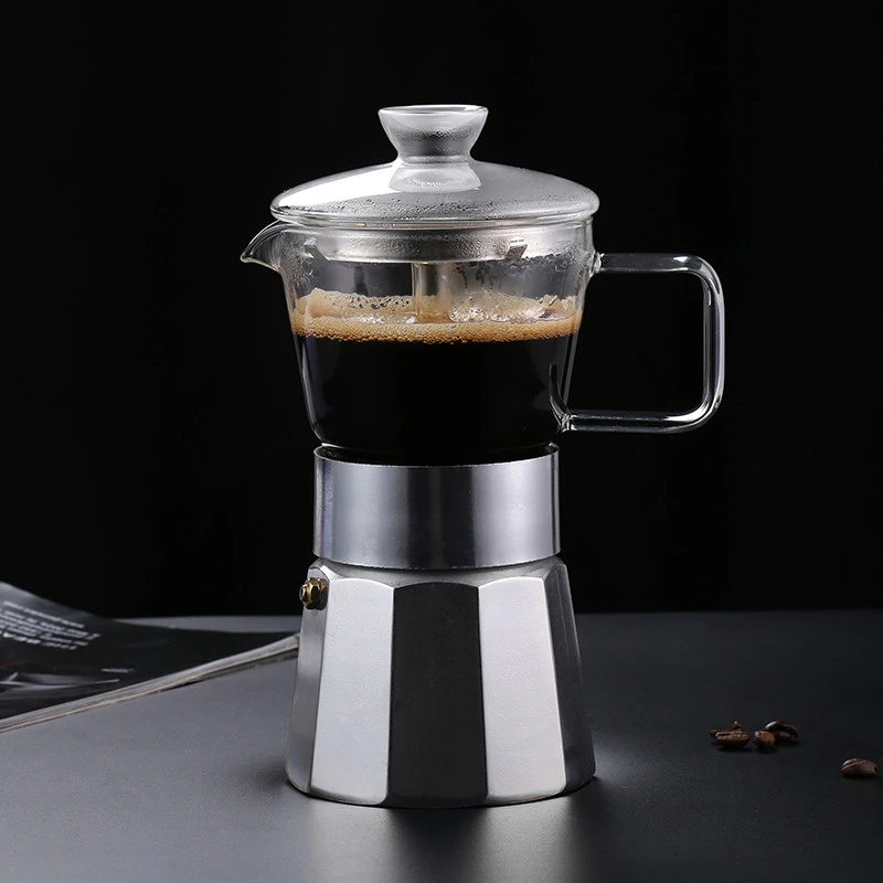 Customize logo aluminium percolator pot espresso moka coffee maker