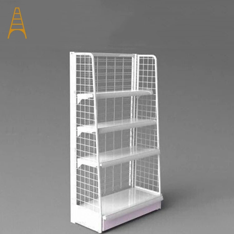 Customized Layer Floor White Metal Wire Display Rack