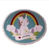 Customized Logo Cartoon Personilized  Microfiber Unicorn Round Beach Towel