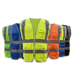 Customized Safety Clothing Printed Logo Free Construction Nylon Polyester Vest