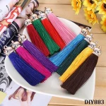 Customized Silk or suede leather tassels with Gold or Silver Cap For Key Chain