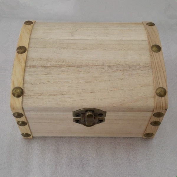 Buy Customized Size Rustic Natural Color Wood Treasure Chest Boxes Set ...