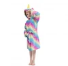 Cute Design Soft Hooded Robe Animal Sleepwear Unicorn Bathrobe For kids