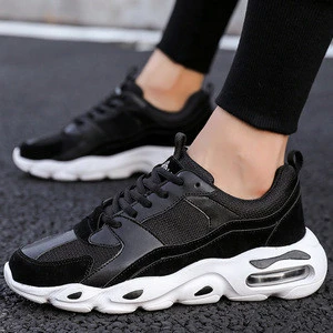 CZ21394a Factory wholesale pu mesh upper chunky sneakers lace up style sport shoe for running men sports trainers