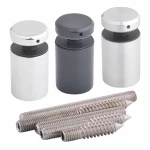 Diam 38x50 Adjustable Stainless Steel Glass Holder with Screw for Stair Rail