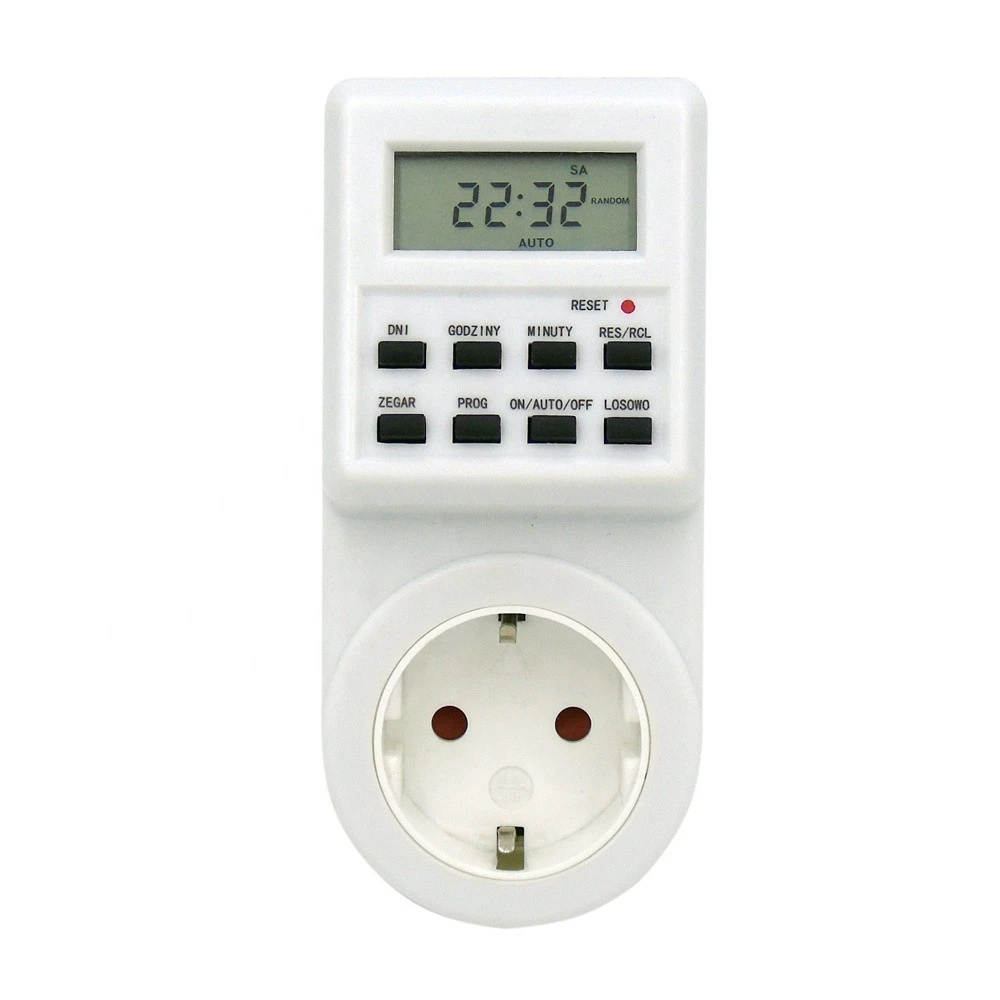 Digital programmable countdown kitchen timer switch Type F  socket