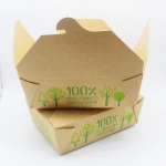 Disposable custom printed kraft paper fast food packaging box