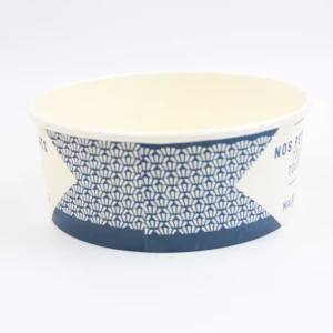 Disposable eco friendly customizable and printable poke salad paper bowl with PLA coating