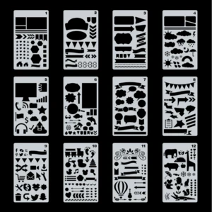DIY Drawing Template Journal Stencils for Notebook/Diary/Scrapbook