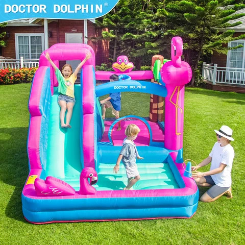 Doctor Dolphin hot sale inflatable bouncer slide with pool kids bounce house bouncer inflatable