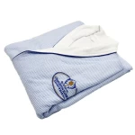 Double Layer 100% Cotton Terry Resort White and Blue   Bath Robe