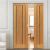 Double leaf interior wood door fire rated pocket door