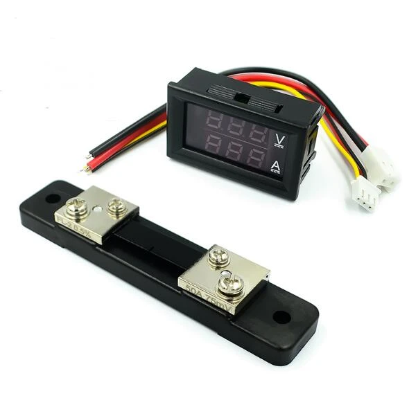 Dual display voltage and current meter VC288 DC0-100V 10A 50A 100A LED DC dual display digital current and voltmeter