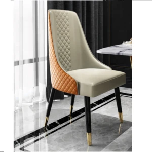 Durable cushion pu leather wooden luxury hotel dining chair elegant restaurant chairs