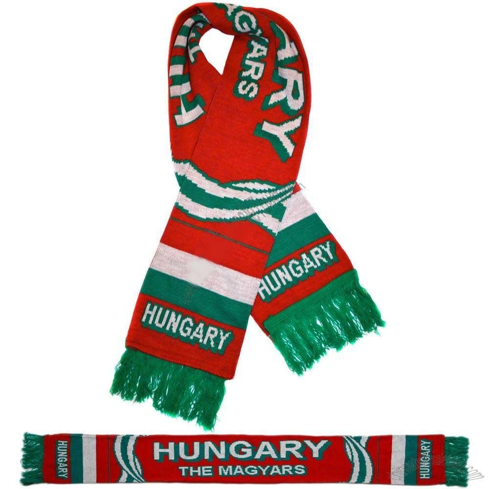 EK 2020 Hungary fan acrylic scarf Hungarian jacquard knitting scarf