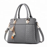 Embroidery leather big size women handbag lichee leather women bag handbag