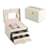 Environment Friendly Multi Color Faux Leather Jewelry Box With Lock