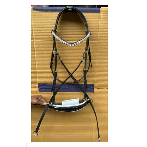 Equestrian Anatomic Patent Leather Horse Bitless Bridle