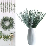 Eucalyptus Stems Artificial Eucalyptus Leaves Artificial Fake Flowers for Home Office Centerpiece Wedding Decoration Christmas
